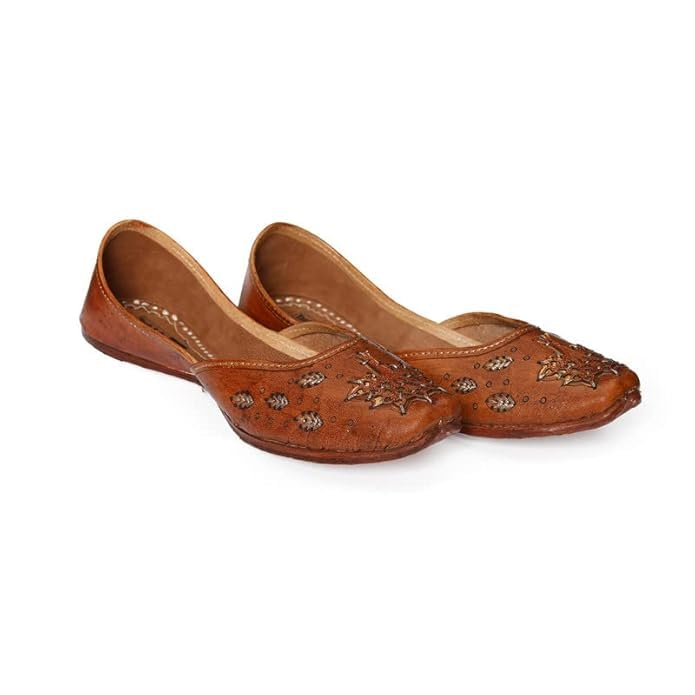 YASH & CO. Pure Leather Hand Crafted Bellies| Rajasthani Jutti, Mojari| Latest Collection Comfortable Stylish Slip on Bellies & Ballerina for Women & Girls/Ethnic Bellies Footwear4