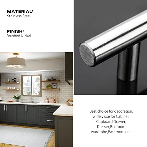 Image of homdiy 7-1 /2in Cabinet Pulls Brushed Nickel Cabinet Door Handles 25Pack - HD201SN Cabinet Handles Stainless Steel Modern Drawer Pulls for Dresser Drawer Pulls