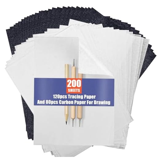 PSLER 120 hojas de papel de transferencia blanco y 100 hojas de papel de transferencia de carbono con 3 piezas de estilu en relieve y 2 lápices para manualidades de madera, papel, lienzo y otras