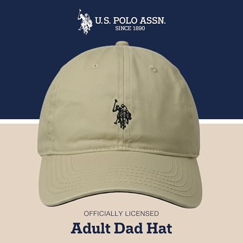 Image of U.S. Polo Assn. Small Pony Logo Baseball Hat, Adjustable Cap Khaki