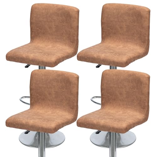 Image of Chair Covers Bar Stool Cover 4pc Bar Chair Cover Swivel Bar Stool Slipcover | Stretch Counter Height Bar Stool Cover High Back Chair Cover Counter Stool Bar Chair Covers for Kitchen Pub Dining Room,44