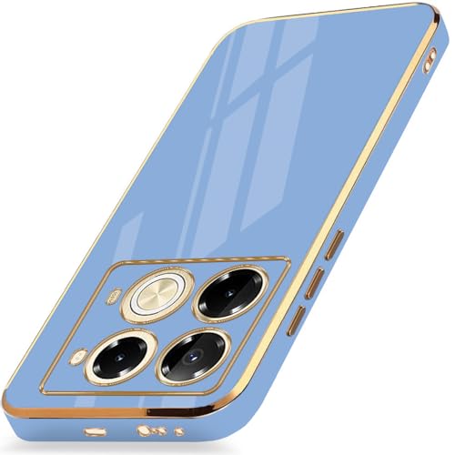 Image of AESTMO Back Case Cover for Infinix Note 40 Pro 5G Back Cover | Gold Electroplating Chrome | Raised Edges | Super Soft-Touch | Bumper Back Case for Infinix Note 40 Pro 5G (Gold & Blue)