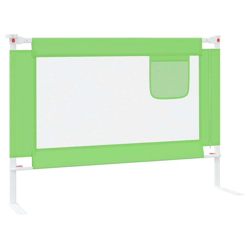 Kleinkind-Bettschutzgitter Grün 90x25 cm Stoff, höhenverstellbar Klappbar Rausfallschutz mit atmungsaktivem Bettschutzgitter für Kinderbett, Elternbett, Reisebett und Boxspringbett