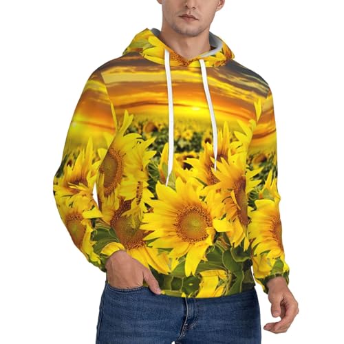Sweat à capuche homme imprimé tournesol, le pull de détente idéal pour vos sorties de week-end