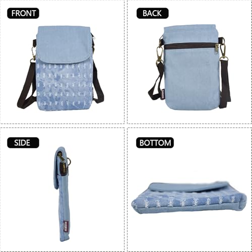 WITERY Small Canvas Cell Phone Purse Wallet- Handmade Cute Cross Body Phone Purse with Adjustable Shoulder Strap3