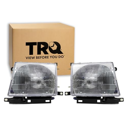 Image of TRQ Driver and Passenger Side Headlight Assembly Set Compatible with 1998-2000 Toyota Tacoma 1997 Toyota Tacoma Rear Wheel Drive