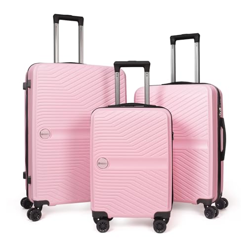OMBRY Luggage Set 3 Pieces -Suitcase Set - Luggage with Wheels - Check-in Luggage - PC + ABS Durable Suitcase Rotating Silent Wheels 3-Piece 20/24/28 Mint Green (pink)
