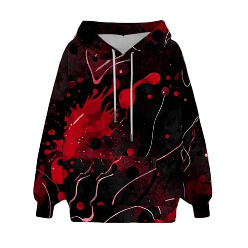 Sudaderas de Halloween con texto en inglés 'I´m Halloween' para mujer, manga larga, cuello redondo, estampado sangriento, diseño de disfraz, camisa de manga larga sin capucha, sudadera corta para