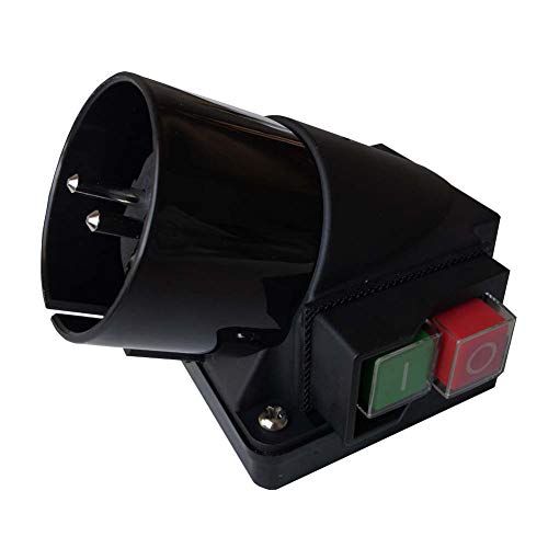 KEDU KOA5L EIN-AUS-Druckknopfschalter Drucktastenschalter mit europäischer Steckdose Industrie-Werkzeugmaschine Elektromagnetische Schalter mit Stromausfall und Unterspannungsschutz 2P+E 16A 250V IP44 Cover