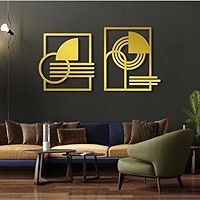 Amazon.com: Metal Wall Art, Set of 2 Geometric Metal Wall