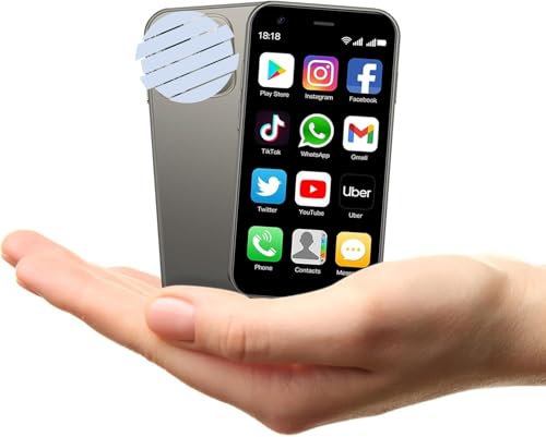 Mini Phone XS15 3.0inch Small Smartphone,2G+16G,Android 8.1 Super Cute Phone,Cute Palm Child Smartphone,Dual SIM,HD Cameras,Emergency Phone,Gift for Kid (4Titanium Color)