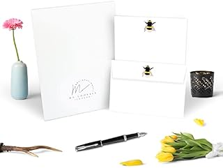 Me Loovely Bumble Bee Letter Writing Paper and Envelopes A5 Size Letters Papers Stationery Supplies for School Home & Office (Pack of 10 Letters and Envelopes with Gift Envelope)