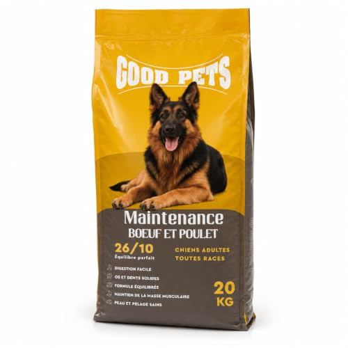 Good Pets Maintenance Pienso para Perros Adultos 20 kg, Vacuno y Pollo, Fórmula 26/10, Alimento Completo para Todas Las Razas, con Arroz Integral