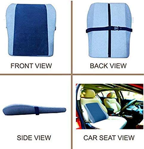Image of ZAXTY Back Rest Lumbar Full Support for Chair Back Pillow for Car Best Use For Office Home Travel Cars Seat Provides Low Back Support Improves Posture Provides Comfort |Blue|Universal