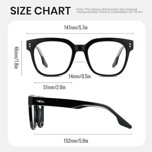 Image of Cyxus Chunky Square Blue light Glasses Womens Men Stylish TR90 Frame Computer Gaming Academic Look 8556