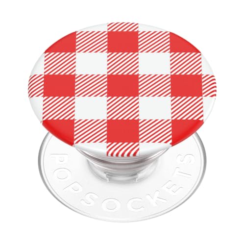Image of PopSockets Adhesive Phone Grip, Holder, Phone Stand - Red Gingham