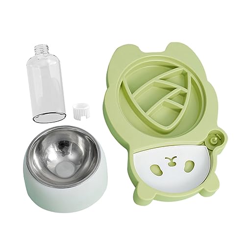 GRIRIW フード 水 容器 小 ペット ボウル 犬 水 フィーダー 給餌 犬 スロー 大 付き 猫 フィーダー 水 フード フィーダー 犬 水 グリーン ステ