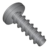 18-8 Stainless Steel Thread Rolling Screw for Plastic, Black Oxide Finish, Pan Head, Phillips Drive, #8-16 Thread Size, 1-1/2