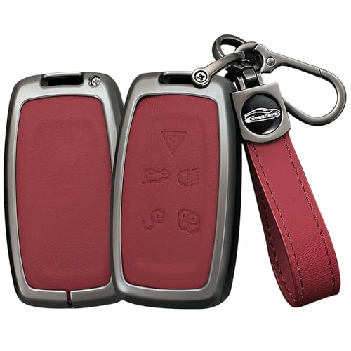 Coque de clé Range Rover en cuir rouge protégeant des rayures et chocs du quotidien