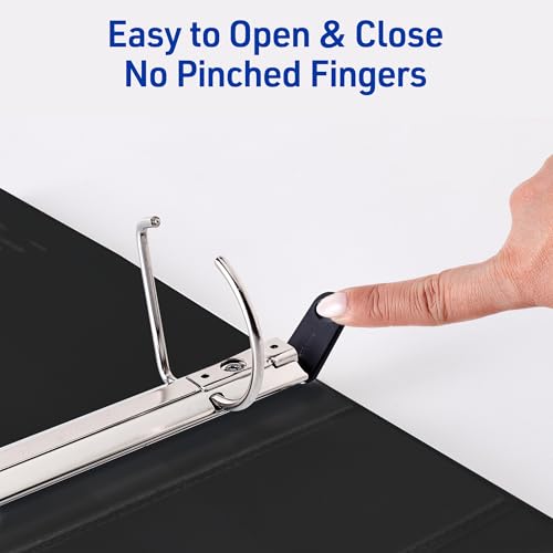 Image of Avery Heavy-Duty View 3 Ring Binders, 2 Inch One Touch Slant Rings, DuraHinge, 2.8 Inch Wide Spine, Customizable Clear Cover and Spine, White Binders (6-Pack of 79792)