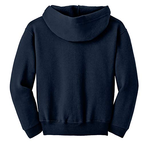 INK STITCH Youth Boys and Girls Heavy Blend Cotton Hoodie Zip Up - Navy M3