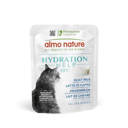 Almo Nature HFC Hydration Help, Nassfutter für Katzen- Ziegenmilch- Human- Grade, glutenfrei, grainfrei, Monoprotein, 50 g, 24 Stück, 1, 2 kg