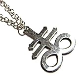 Cross of Leviathan Diecut Steel Pendant on Chain Necklace Satanic Amulet Sigil Devil Occult