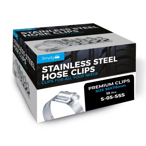 Simply S-05-SSS 95-115mm 10 Pack 05 Stainless Steel Hose Clips Jubilee Clip - Strong, Durable, Easy to Use - Image 2