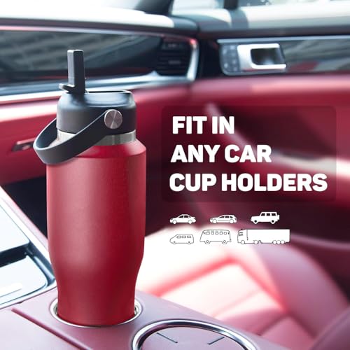 Image of 32oz Water Bottle Insulated with Straw,Leak Proof Water Bottles,Mens Water Bottle Stainless Steel for Gym,Hiking,Travel,Sport,1 Liter,Bpa free
