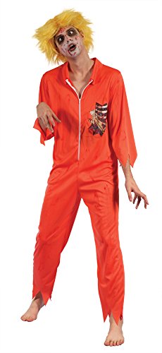 Bristol Novelty AF032 Zombie Prisoner Man Orange Boiler Suit, Chest Size 42-44 inch