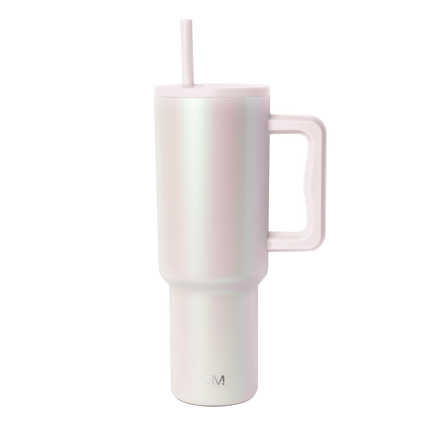 Simple Modern Tumbler with Handle and Straw | 40oz | Pearlescent | Trek Tumbler, Travel Mug | Insulated Water Bottle, Cupholder Friendly, Stainless Steel Cup | Coconut Pearl