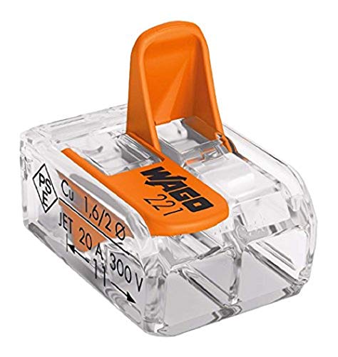 Wago WAG221342_BL50 Pack de 50 Bornes de connexion universelle tous conducteurs Type 221/2 entrées Cover