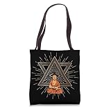 Psychedelic Illuminati Pyramid Buddha Yoga Meditation Tote Bag