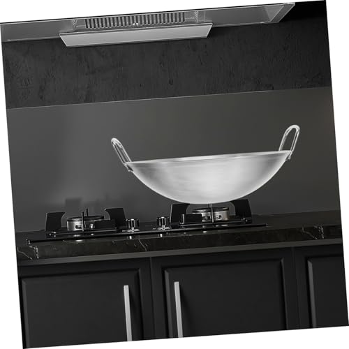 Wok acero inoxidable con dos asas y fondo redondo miniatura 6