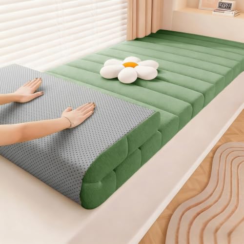 WLXFF Cojines de Asiento de Ventana Mirador, Cojin para Banco Impermeable, Cojines para Bancos De Madera, Colchoneta para Banco Jardin, para Muebles de Porche con ventanal,Light Green,90x35cm