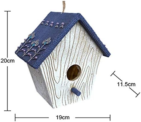 野鳥の巣箱 カントリースタイルコテージバードハウス屋外樹脂バードハウス用小鳥小屋バードハウスレトロ尖塔クリエイティブ屋外ハンギング装飾 隠れ家 遊び場 寝床 ハウス 家 鳥の巣 ストロー製 Color Blue Size Free Size B0vsxlwb 4 577円