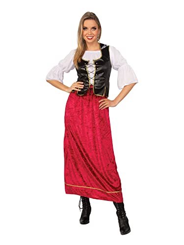 Bristol Novelty AC385 Wench Costume Set | for Women | Red/White, Medium
