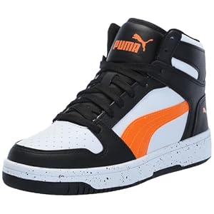 PUMA Unisex-Child Rebound Layup Mid Hook and Loop Sneaker