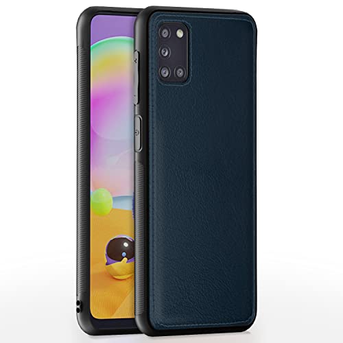 Image of Pikkme Samsung Galaxy A31 Back Cover | Flexible Pu Leather | Full Camera Protection | Raised Edges | Super Soft-Touch | Bumper Case for Samsung Galaxy A31 (Blue)