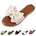 Movnebyro Women's Bow Knot Slides Open Toe Slip On Slides Comfortable Flats Beach Travel Vacation Sandals Summer Walking Sandals Fashion Outdoor Shoes