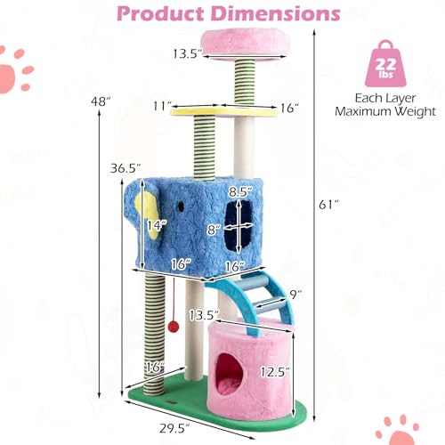 Árbol para Gatos Temática Elefante 61 pulgadas miniatura 3