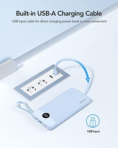 10000mAh Portable Power Bank with Built-in Cables & 5 Outputs - Image 6