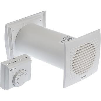 Europlast Diameter 100 mm Warm Air Circulation Set Fan Heater Heat Recovery Heat Exchanger Fan Hot Air Distribution with Thermostat