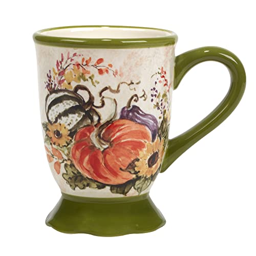Harvest Morning Set of 4 Ceramic Mugs – Sip coffee, tea, or hot cocoa in cozy autumn style with these beautifully detailed mugs, perfect for crisp mornings and holiday moments 16 oz by Certified International - Used condition - Image 4