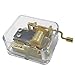 Helen Zora 18 note Acrylic Clear Gold Hand Cranked Gurdy Musical Mechanism Music Box(Over The Rainbow)