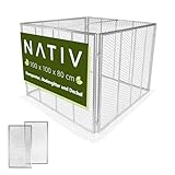 NATIV Garten Komposter, Metallkomposter mit Deckel und Boden, Drahtkomposter...