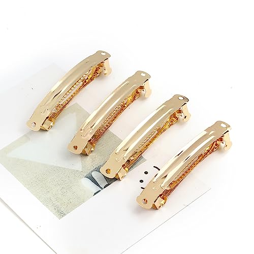 Cinaci Pack de 20 Pinzas para el cabello de metal dorado de 8 cm miniatura 6
