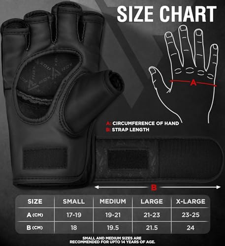 Foto von RDX Profi MMA Handschuhe Grappling Sparring Training, Maya Hide Leder, Kickboxen Kampfsport Gepolstert Gloves, Muay Thai Boxsack Sandsack Pratzen Boxen Punchinghandschuhe, Herren Damen Martial Arts