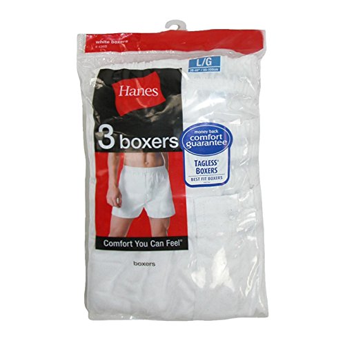 Hanes 436B Men's TAGLESS Full-Cut Boxer with Comfort Flex Waistband 3-Pack3