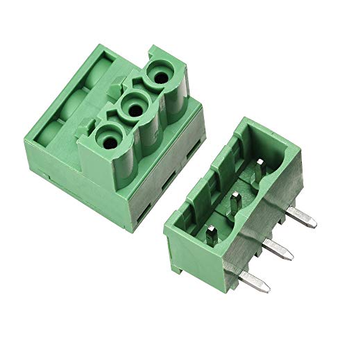 sourcing map 3-Pin 5.08mm Pitch Right Angle PCB Screw Terminal Block Connector 5 Sets